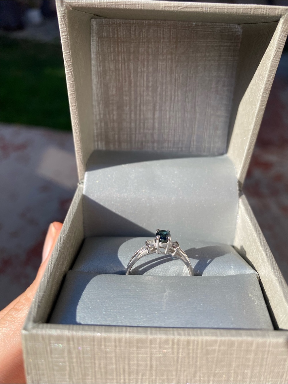 14k White Gold Sapphire Ring - Picture 6 of 8